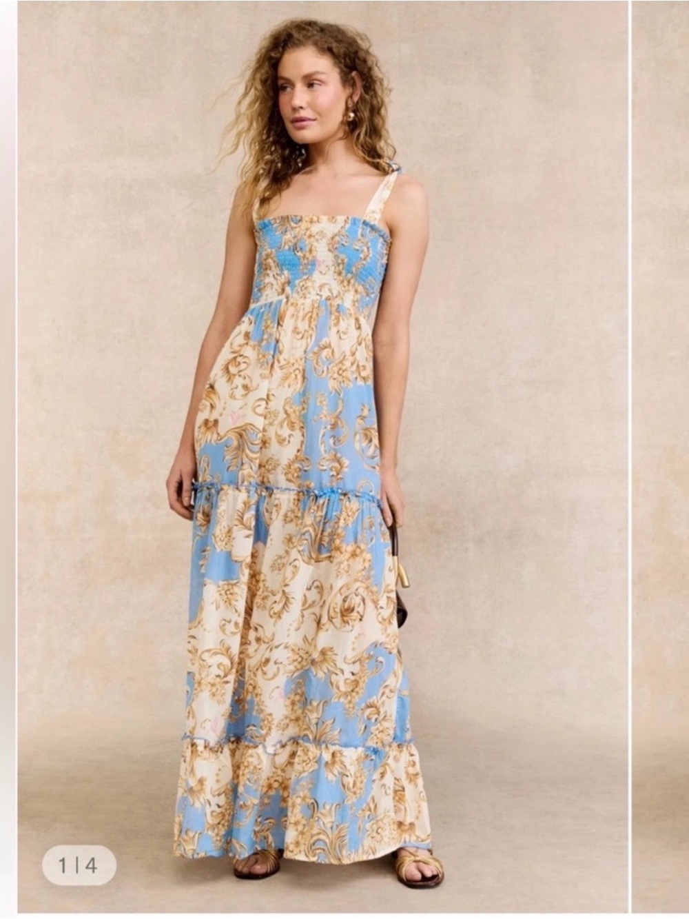 Agua Bendita Lucery Blush Maxi Dress ?Small?